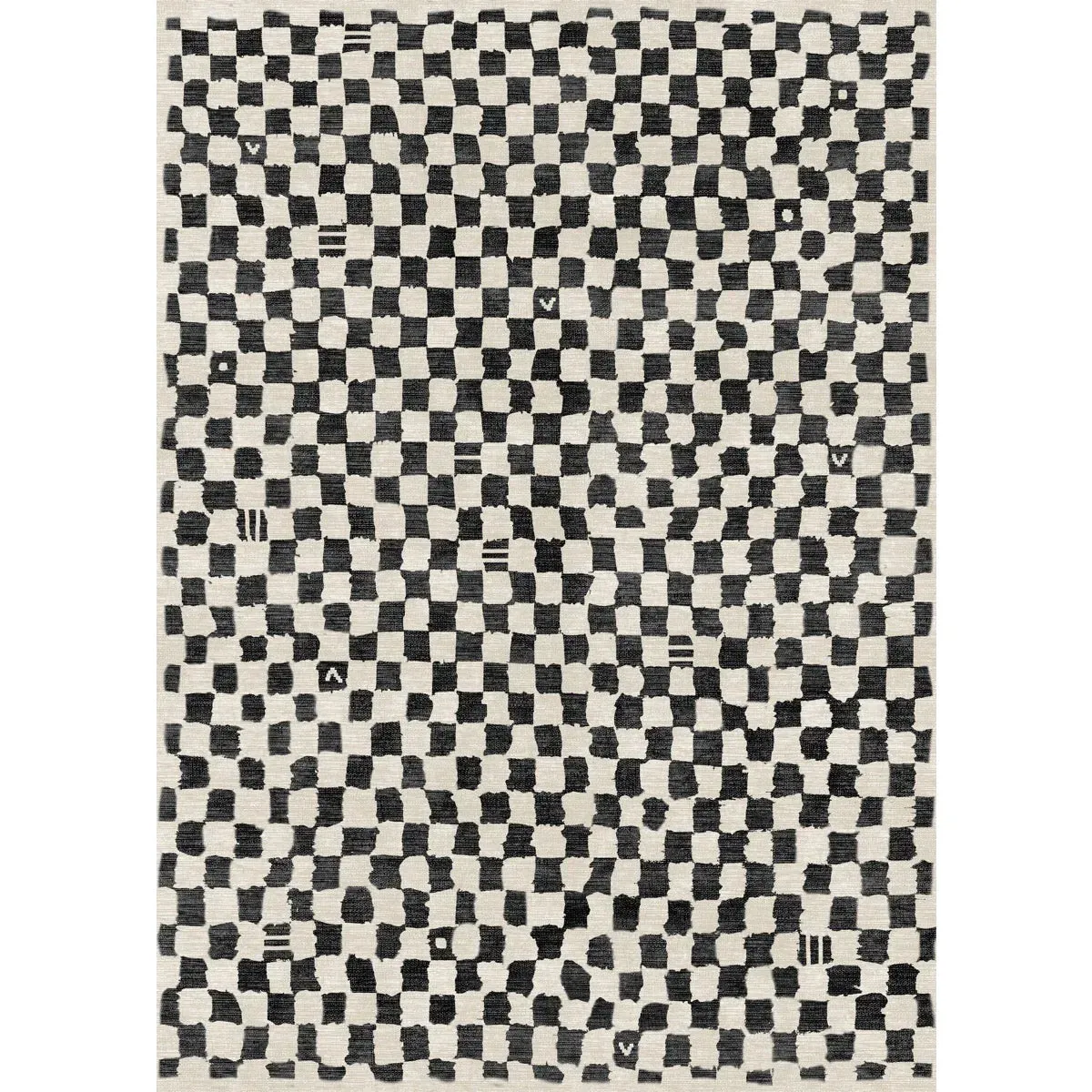 Metro Checkered Black & White Rug