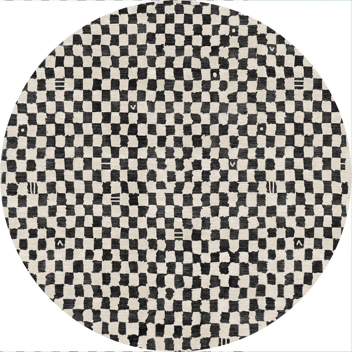 Metro Checkered Black & White Rug