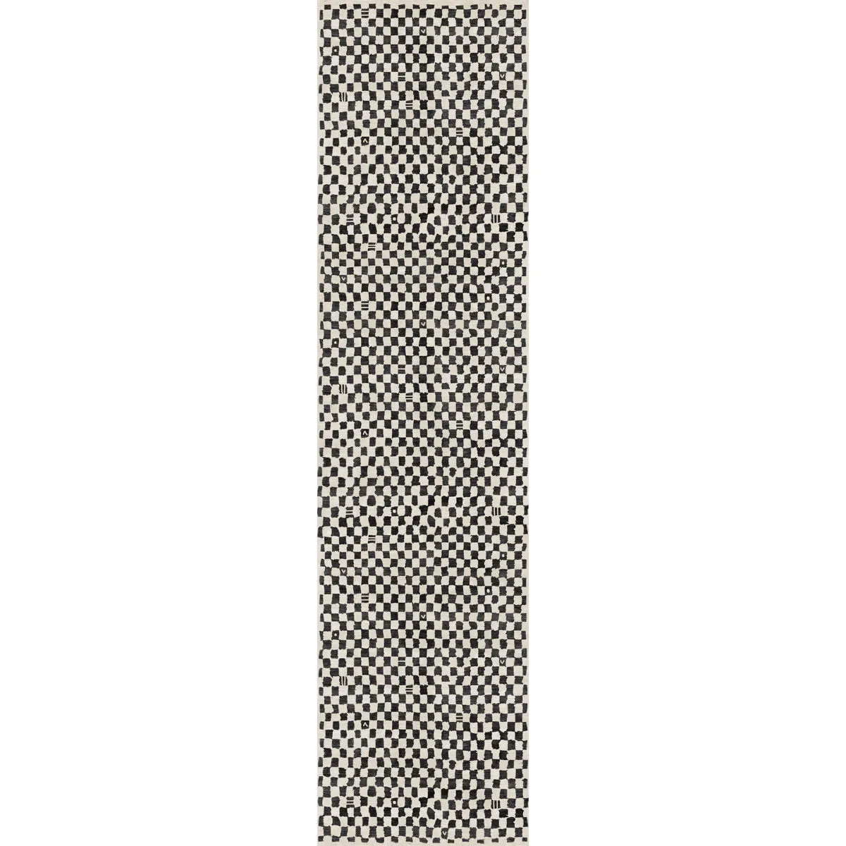 Metro Checkered Black & White Rug