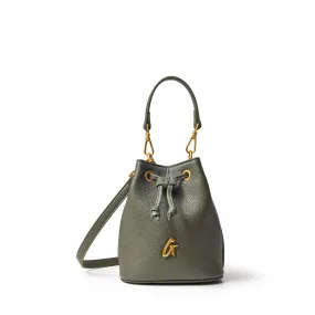 MINI PEBBLE BUCKET BAG - OLIVE GREEN