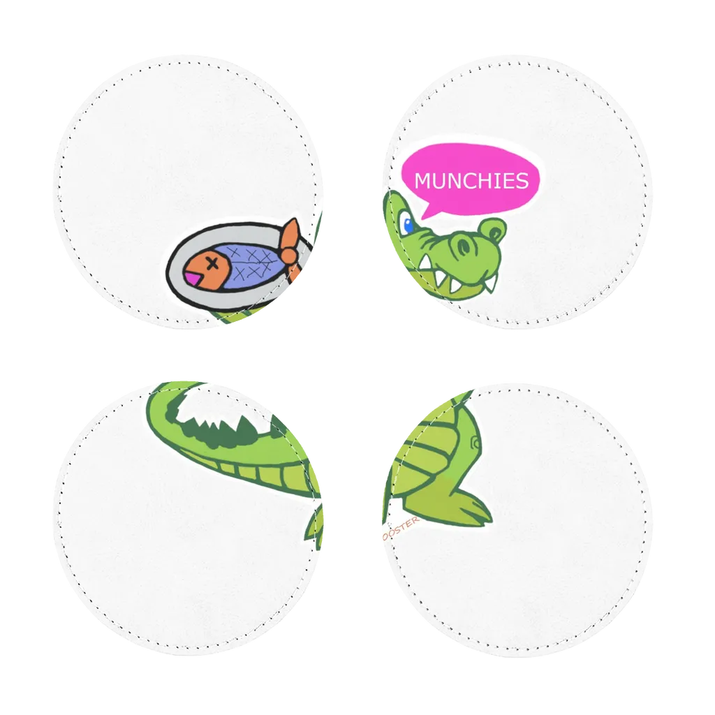 Munchies the Crocodile Sublimation Coasters Pack of Four