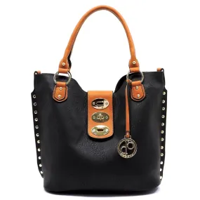 MY2513 Fashion Twist Lock 2-in-1 Satchel Bag