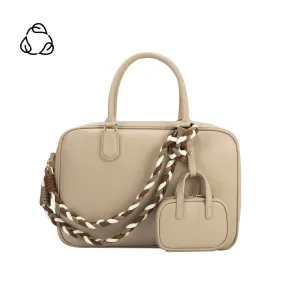 Natasha Mushroom Large Recycled Vegan Top Handle Bag - FINAL SALE