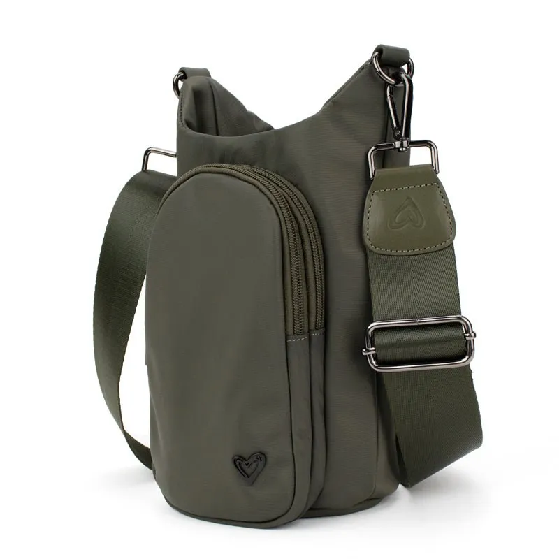 NEW: Hipster H2O Crossbody Bag - Matte Olive (Nylon)