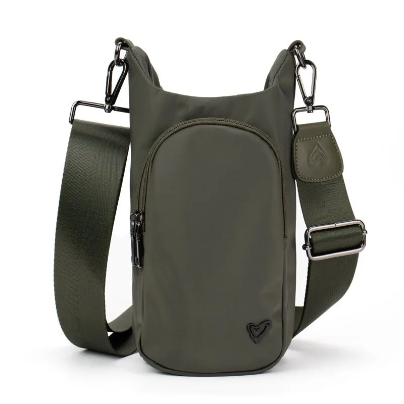 NEW: Hipster H2O Crossbody Bag - Matte Olive (Nylon)