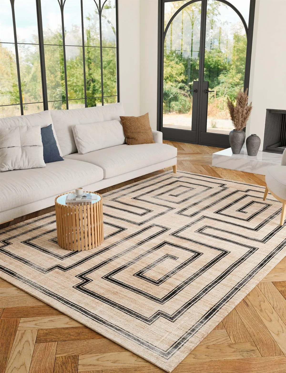 Noa Natural Black Rug