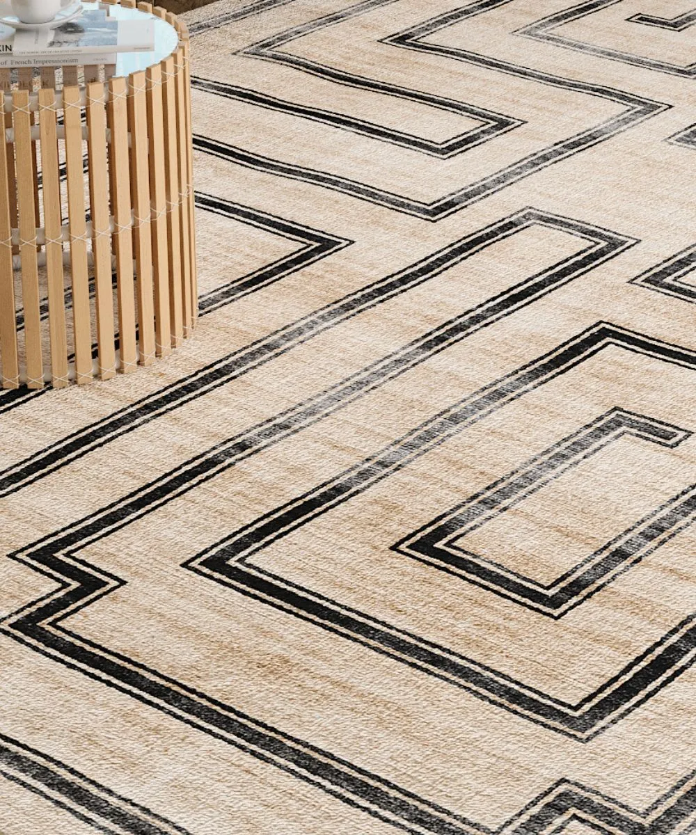 Noa Natural Black Rug