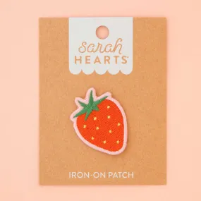 Notion: Sarah Hearts Woven Iron- On Strawberry Patch- 1 pack