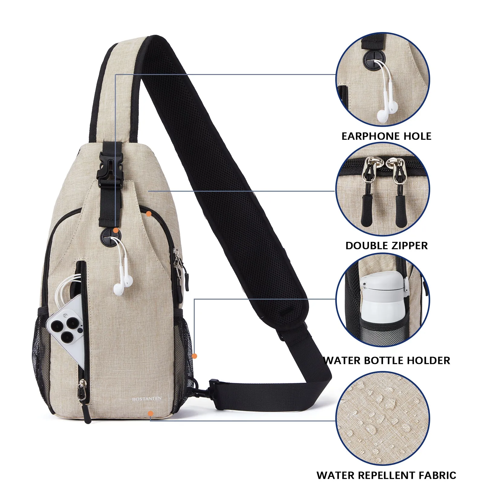 Nova Sling Bag with Cell Phone Security Organizer