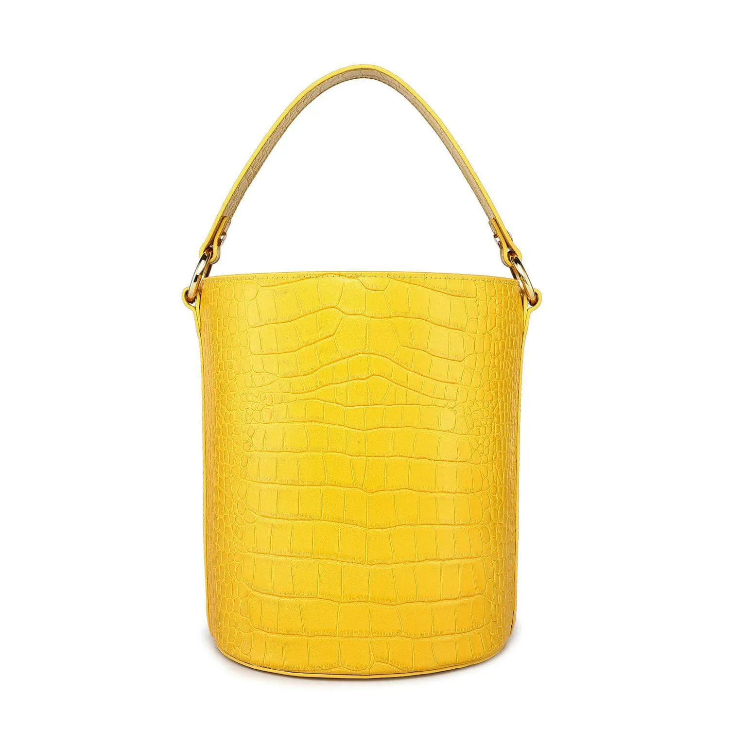 Olympia Croc Embossed Leather Cylinder Handbag