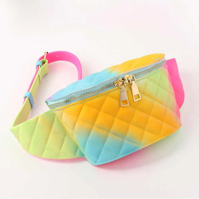 Ombre Rainbow color detail fanny waist pack bag