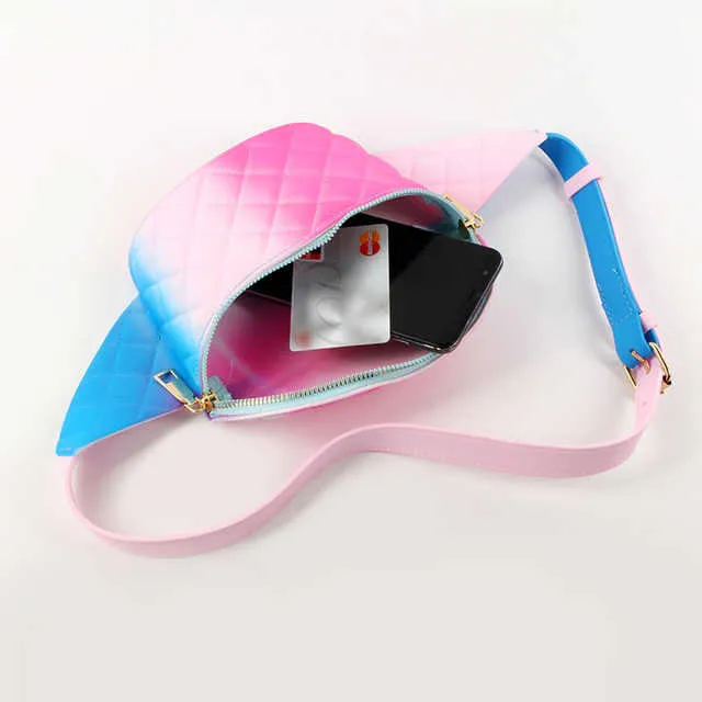 Ombre Rainbow color detail fanny waist pack bag