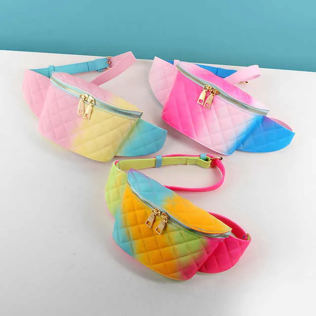 Ombre Rainbow color detail fanny waist pack bag