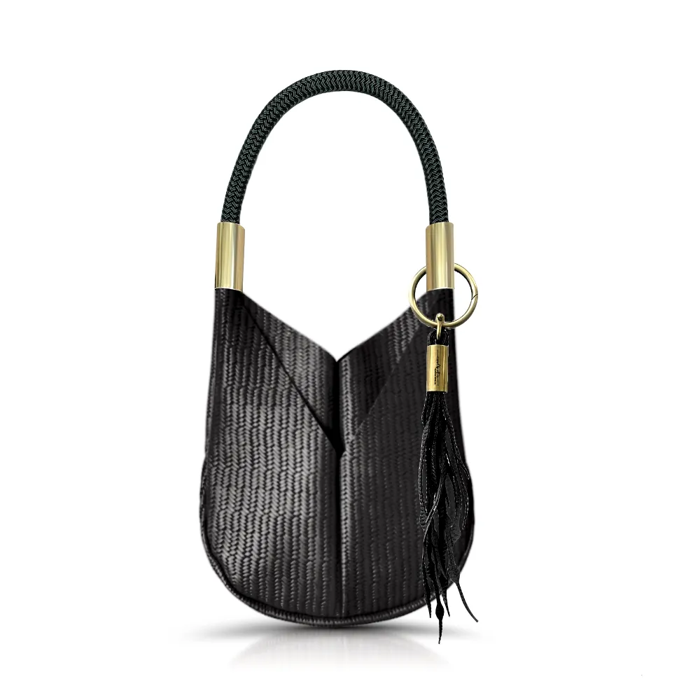 Original Wildwood Bag | Small in Black Basketweave Leather