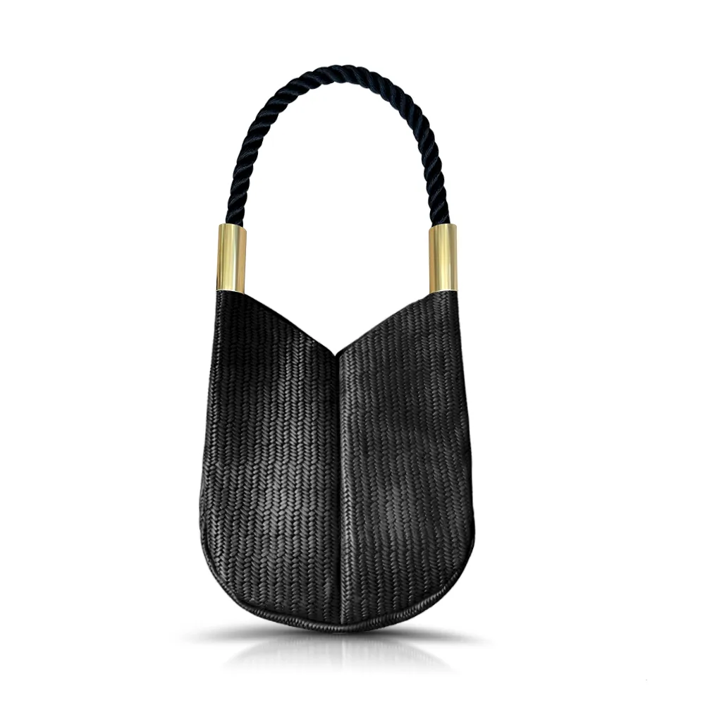 Original Wildwood Bag | Small in Black Basketweave Leather