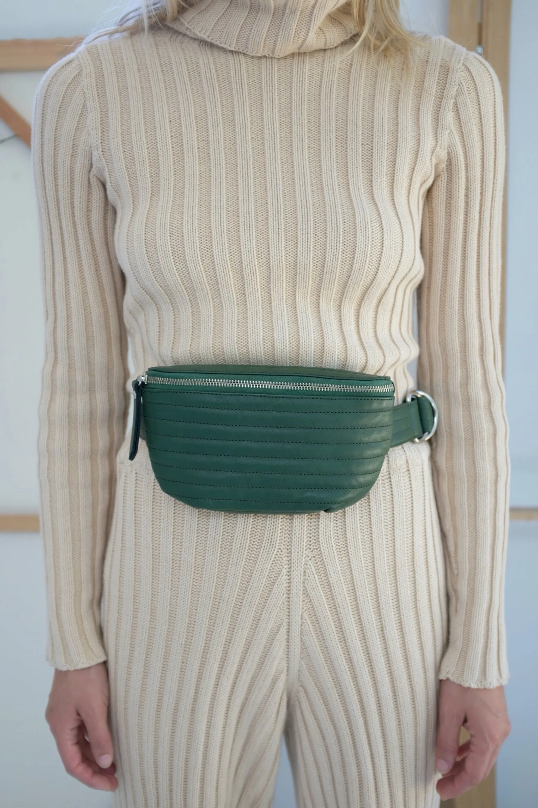 Parsley Ribbed Belt Bag