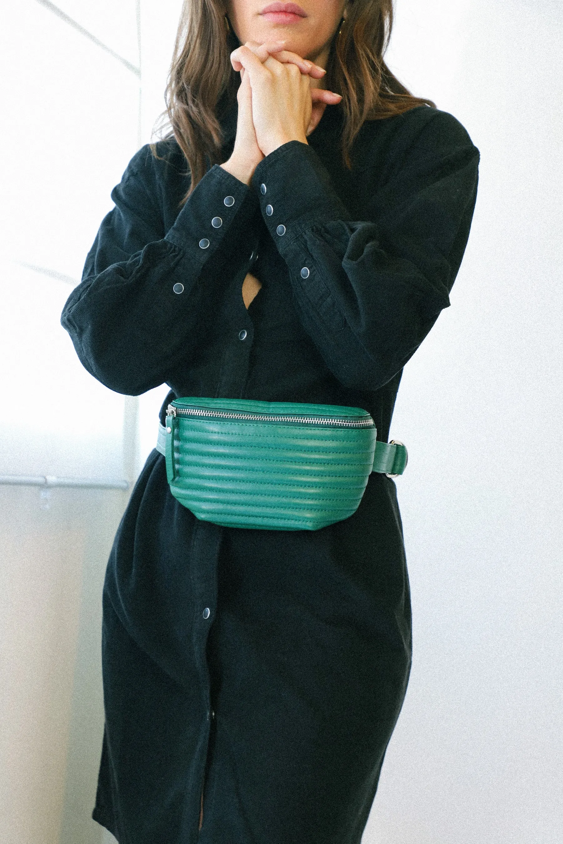 Parsley Ribbed Belt Bag