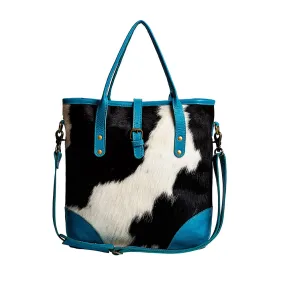 Pecos Pointe Canvas & Hairon Bag In Blue