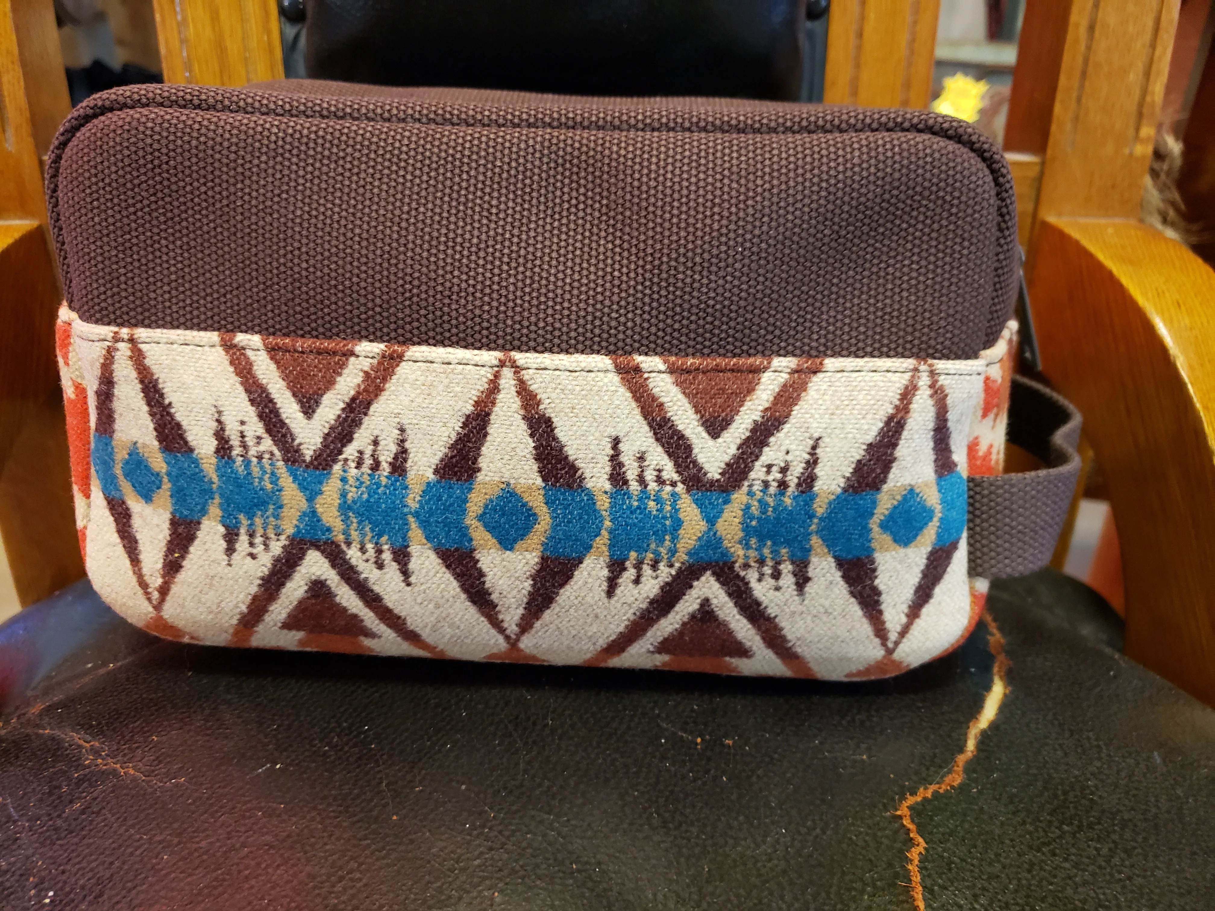 Pendleton Carryall Pouch in the Pasco Pattern