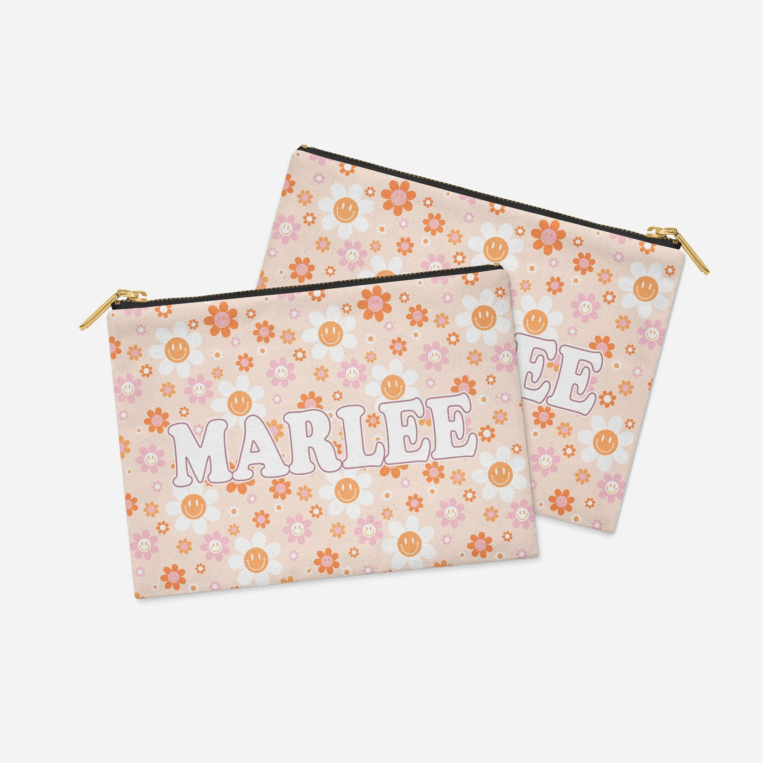 PERSONALIZED ACCESSORY BAG FLAT – HAPPY DAISY