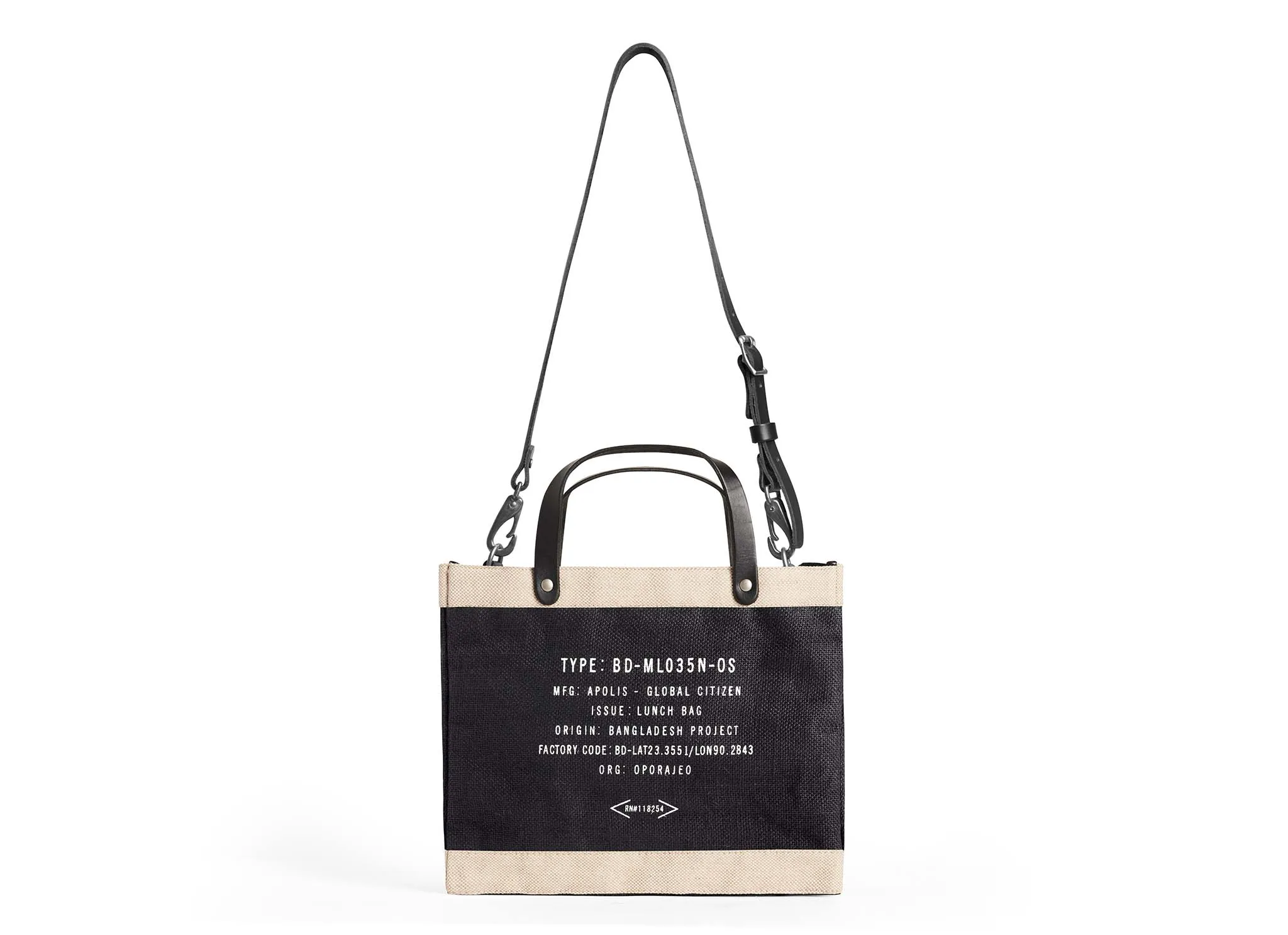 Petite Market Bag in Black with Black Strap - Wholesale