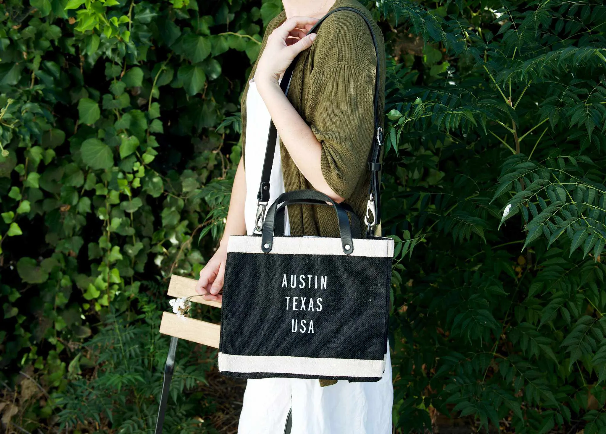 Petite Market Bag in Black with Black Strap - Wholesale