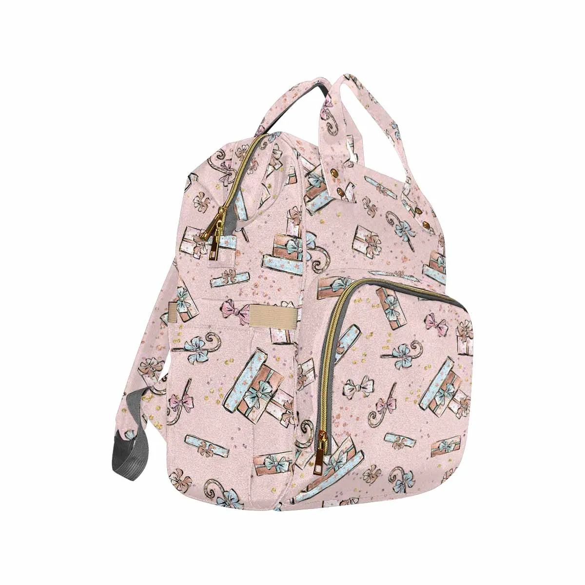 Pink Christmas  Diaper Bag Backpack