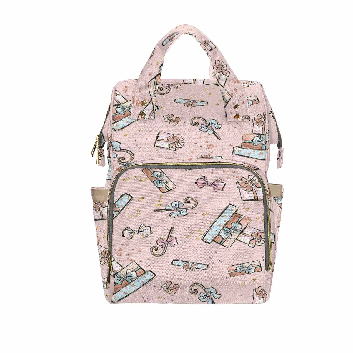 Pink Christmas  Diaper Bag Backpack