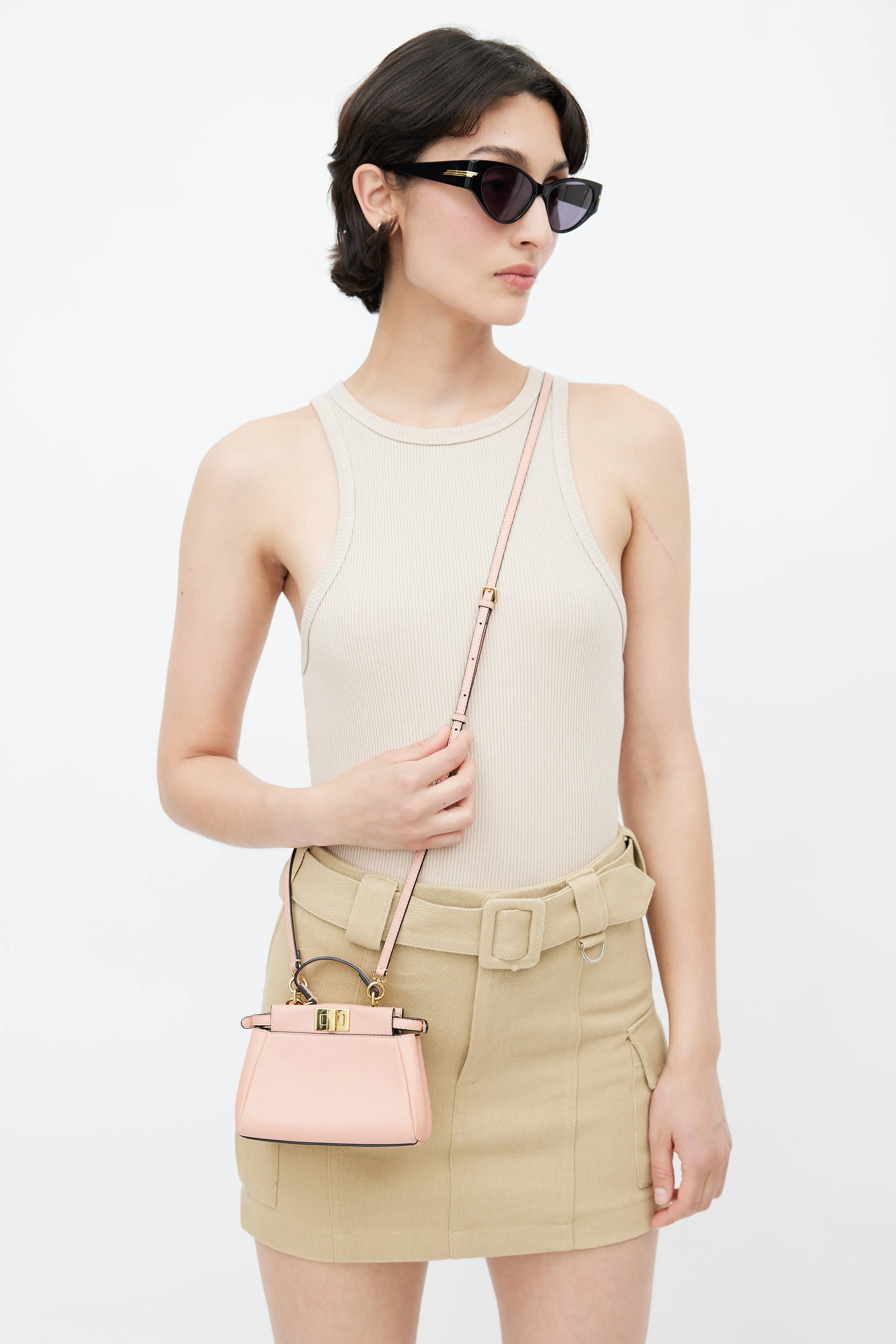 Pink Micro Peekaboo Crossbody Bag