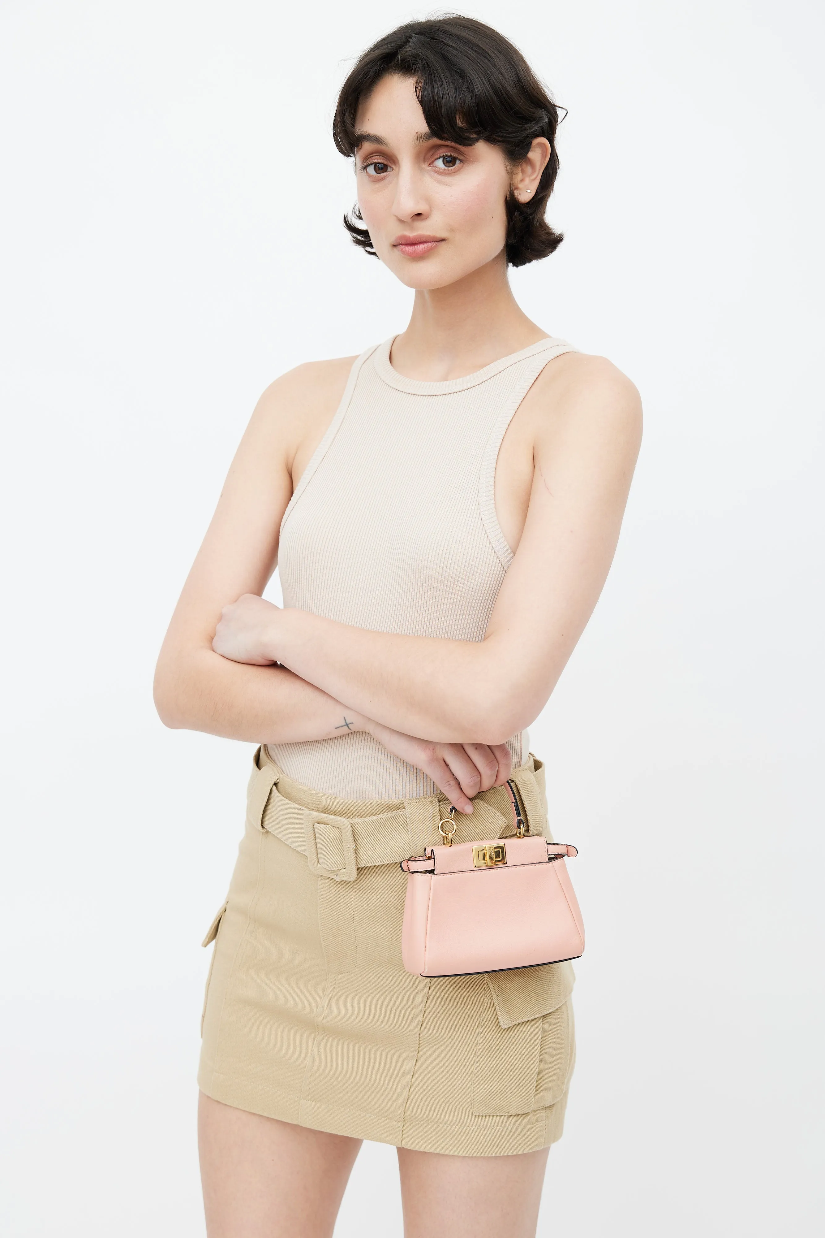 Pink Micro Peekaboo Crossbody Bag