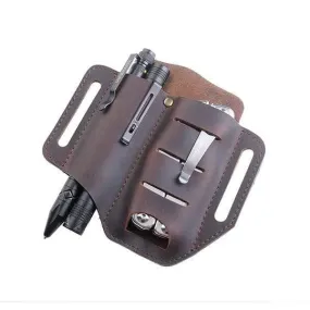 PJ8 EDC Leather Multitool Sheath Belt Loop Waist Bag