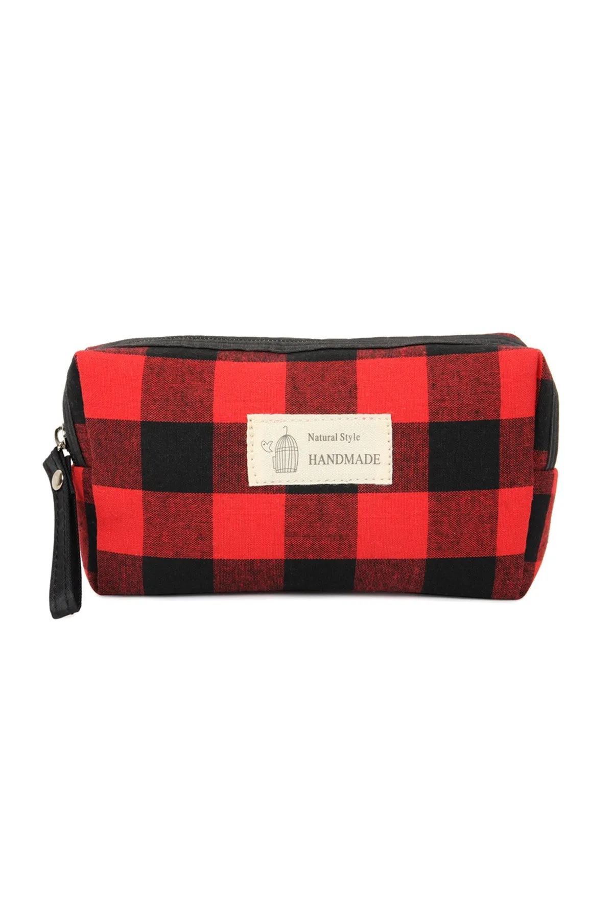 PLAID ZIPPER COSMETIC BAG/6PCS