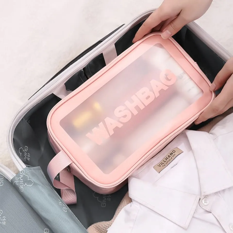 Portable Makeup Organizer Bag WASHBAG-Pink Large(SA2405-117)