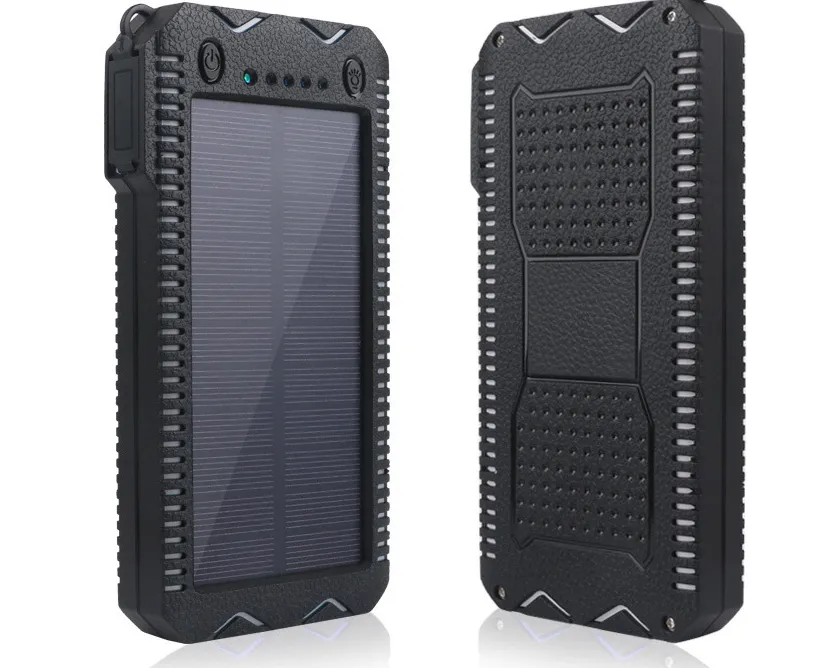 Portable Outdoor Waterproof Solar Power Bank Camping External Backup Battery Pack Dual