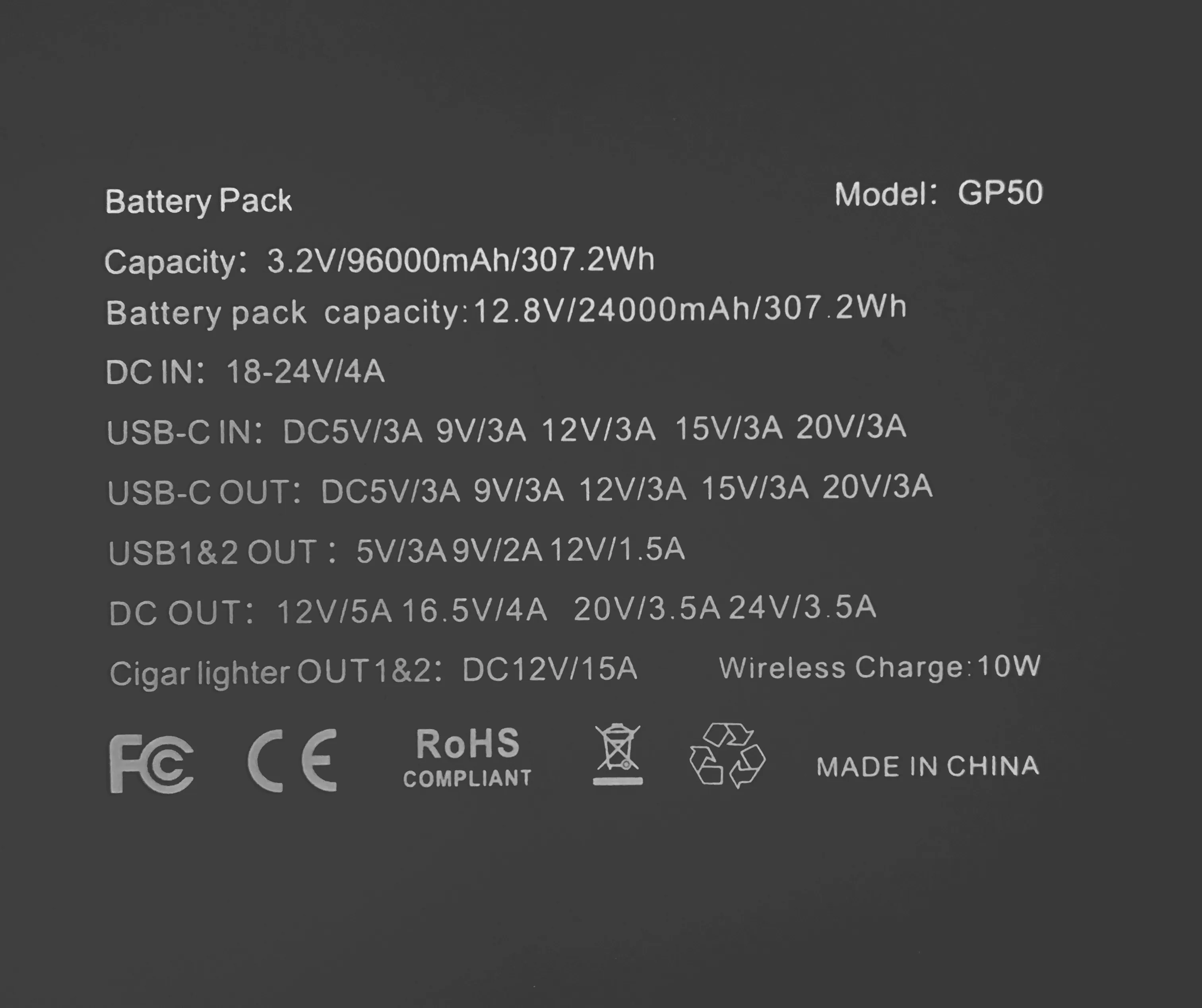 Portable Power Station 96000mAh/307.2Wh