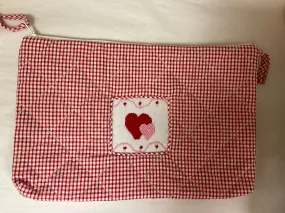 Quilted Cosmetic Bag-Hearts : OS