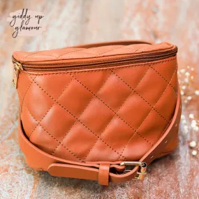 Quilted Fanny Pack in Cognac