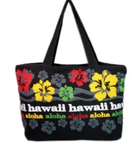 Rasta Hibiscus Tote Bag