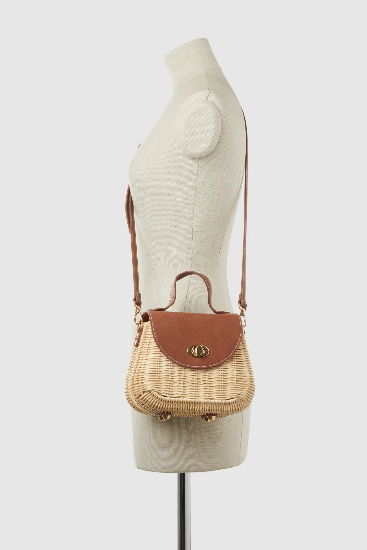 Rattan Top Handle Bag