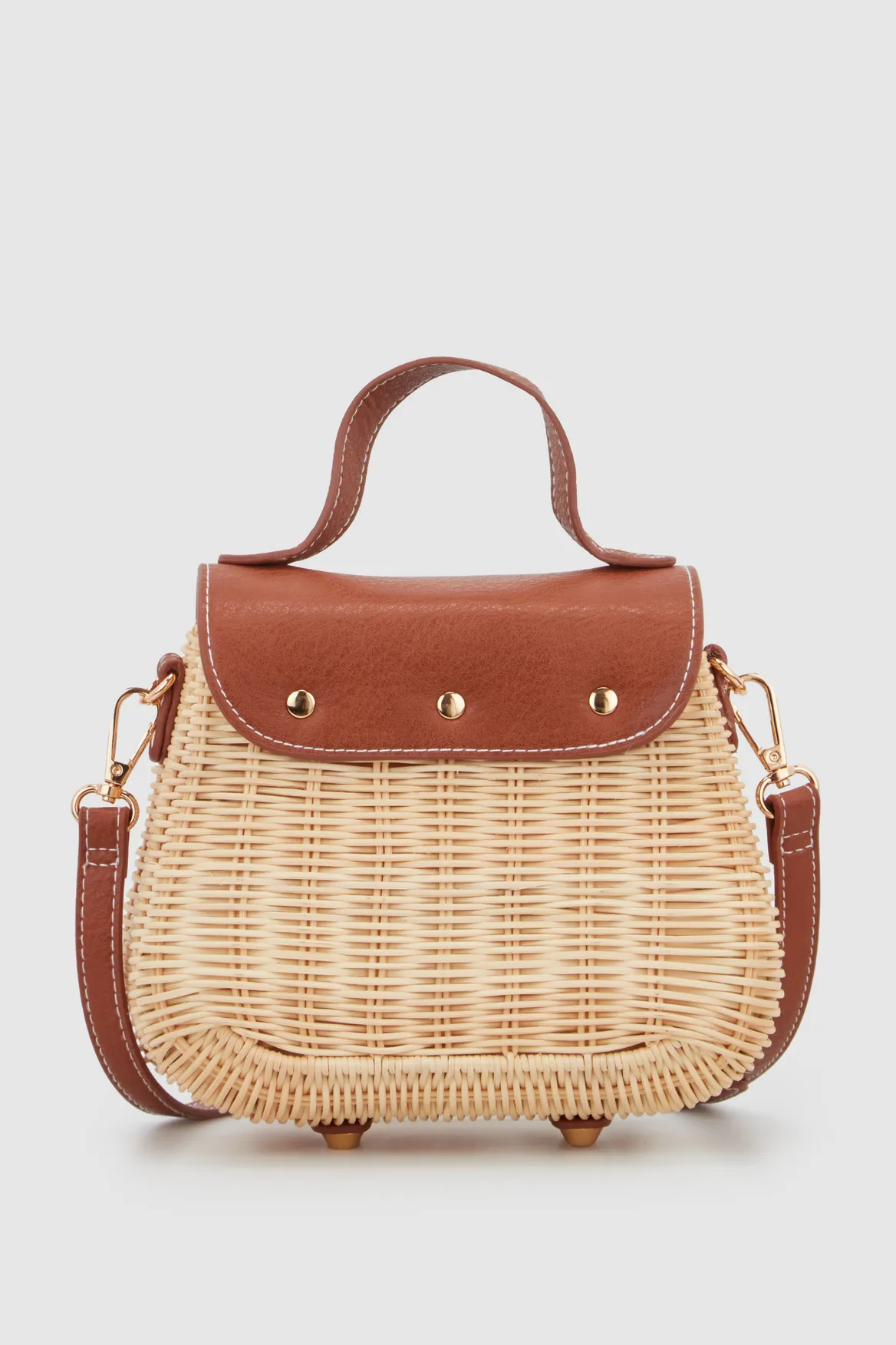 Rattan Top Handle Bag