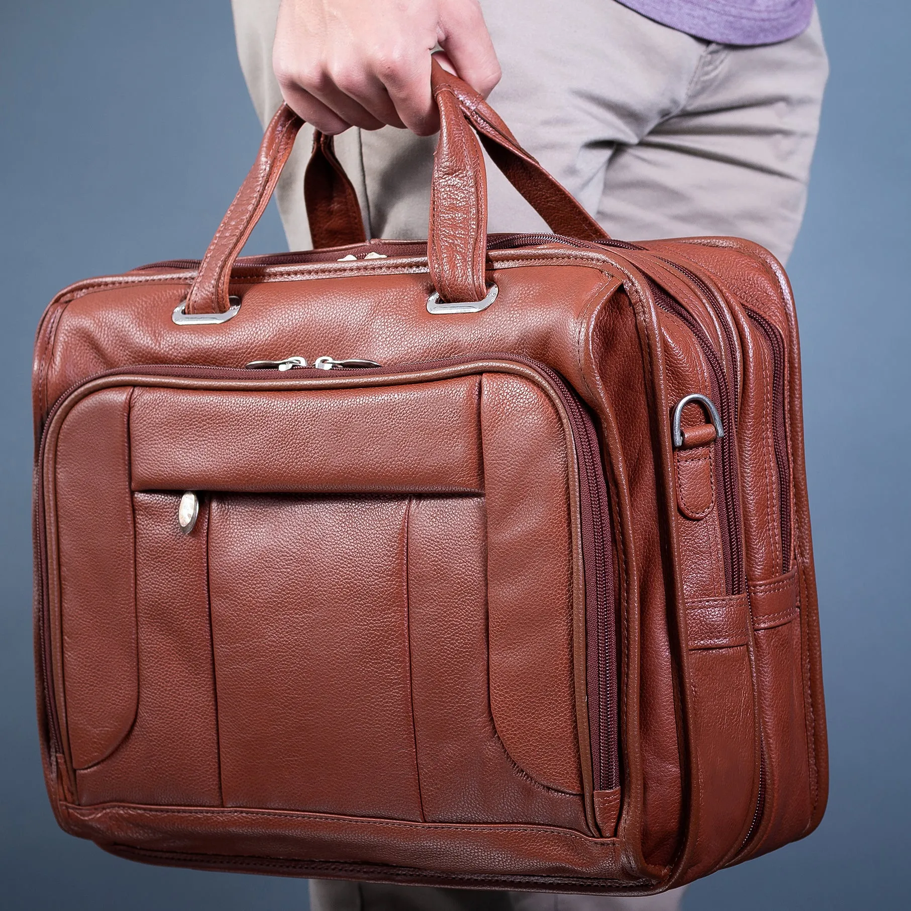 RIVER WEST | 15" Leather Laptop Briefcase