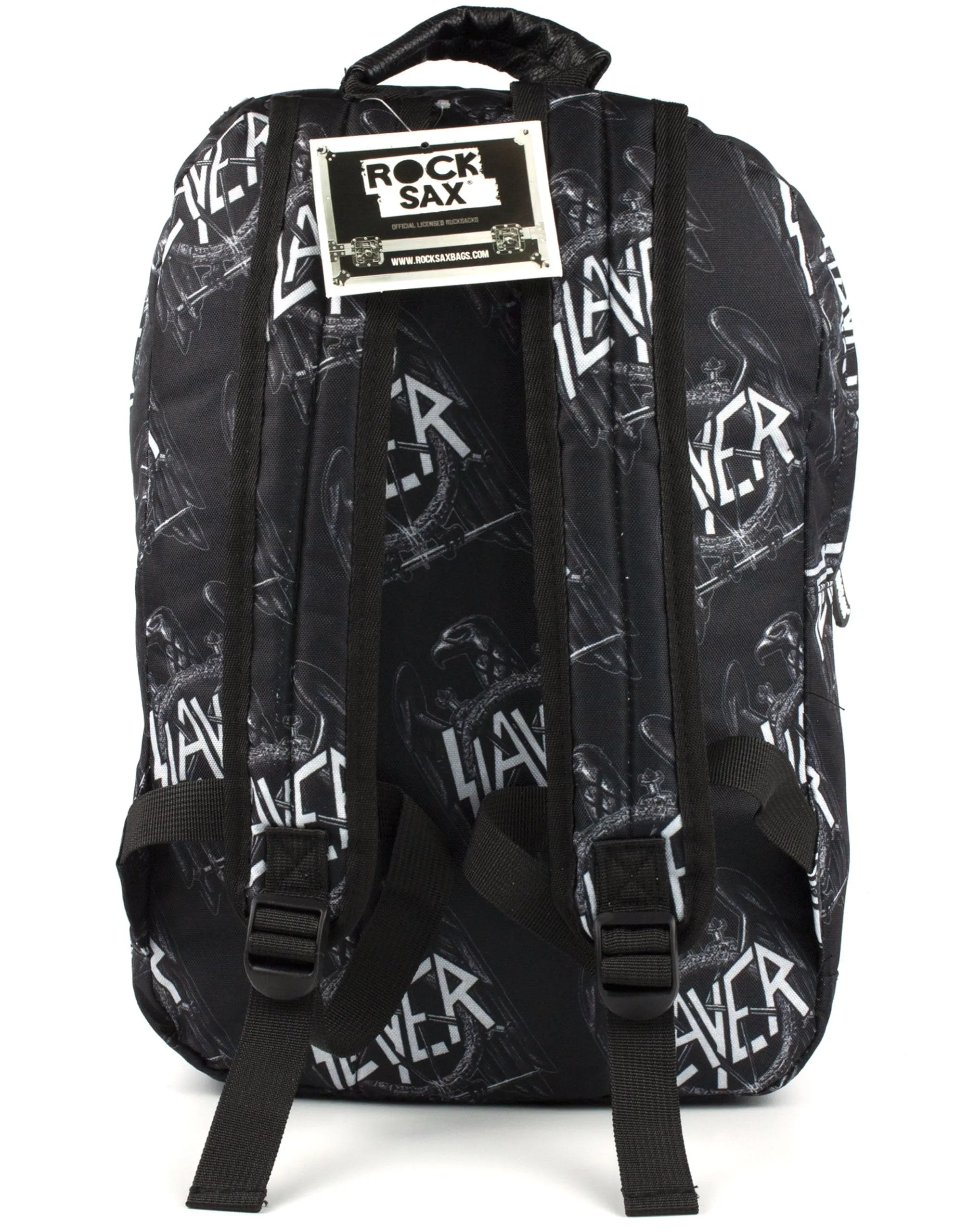 Rock Sax Slayer Repeated Black All Over Print Backpack