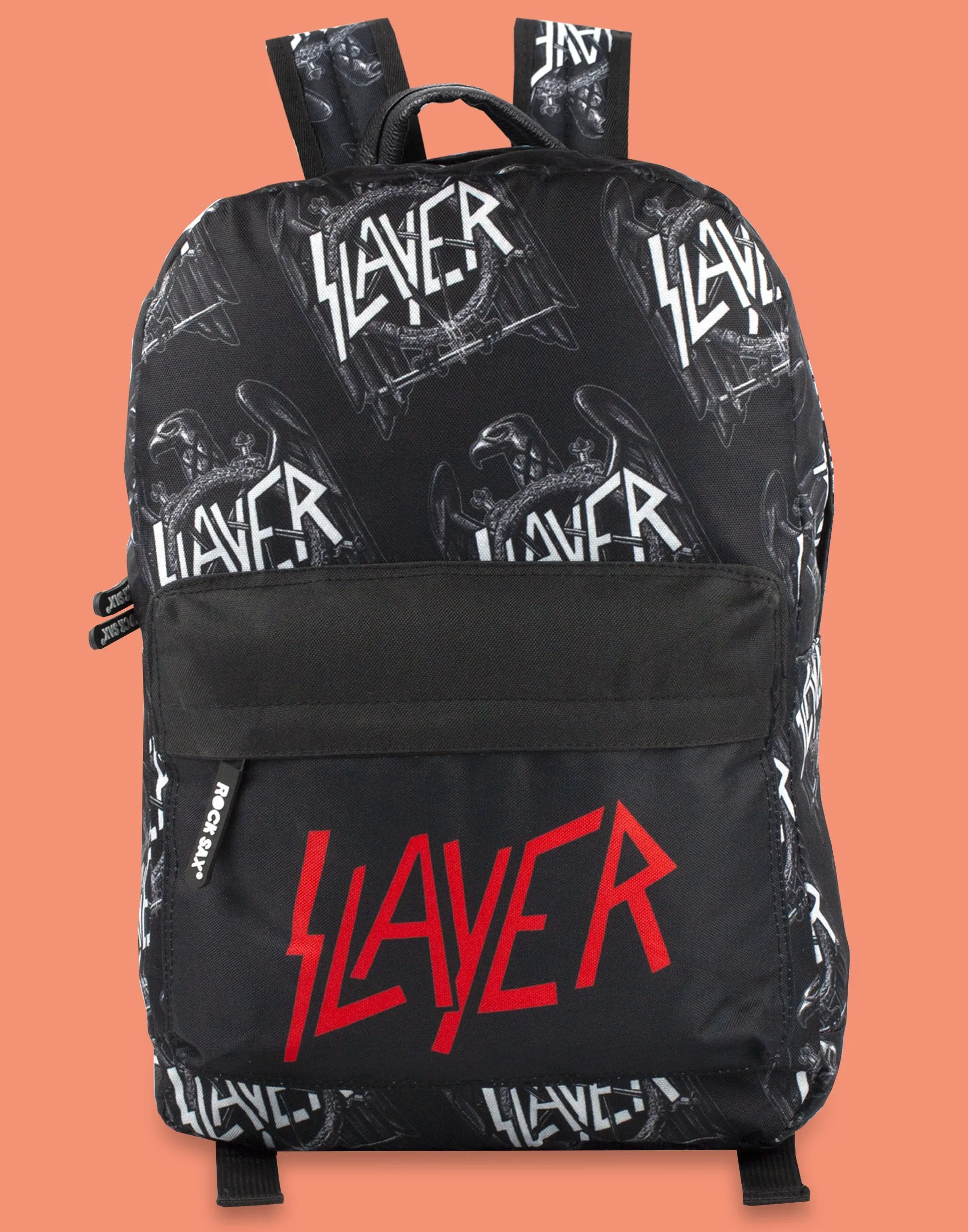 Rock Sax Slayer Repeated Black All Over Print Backpack