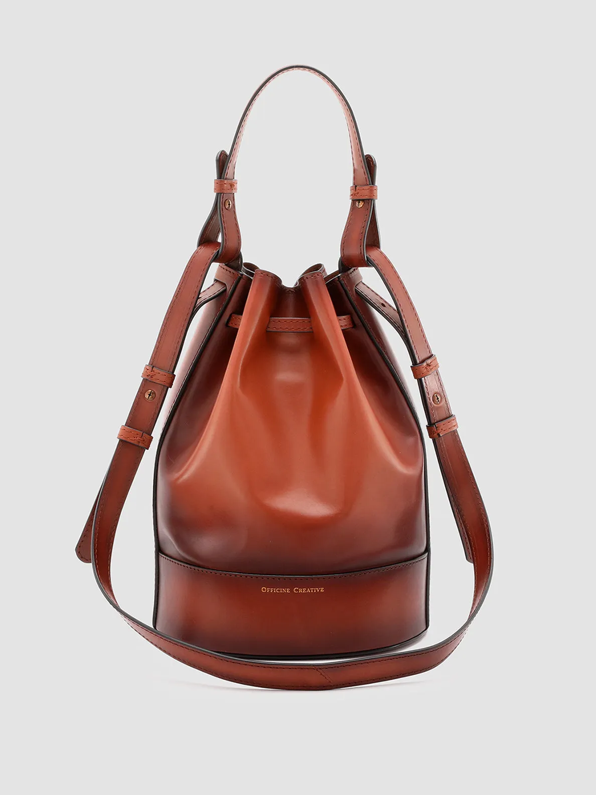 SADDLE 08 - Brown Leather Bucket Bag