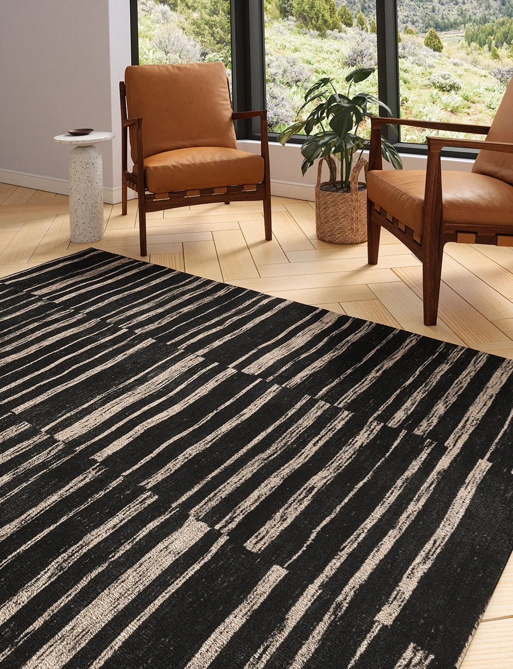 Sahara Black & Natural Rug