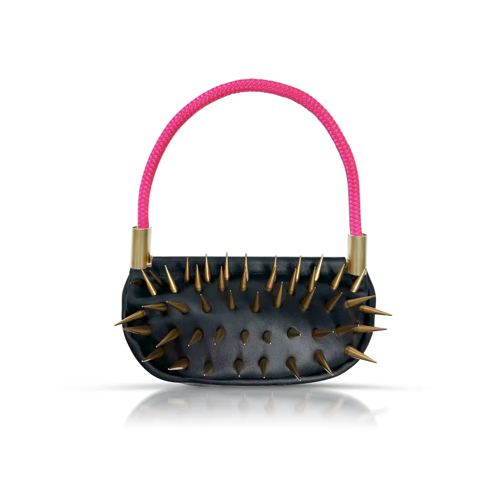 Sea Urchin Bag in Black Leather