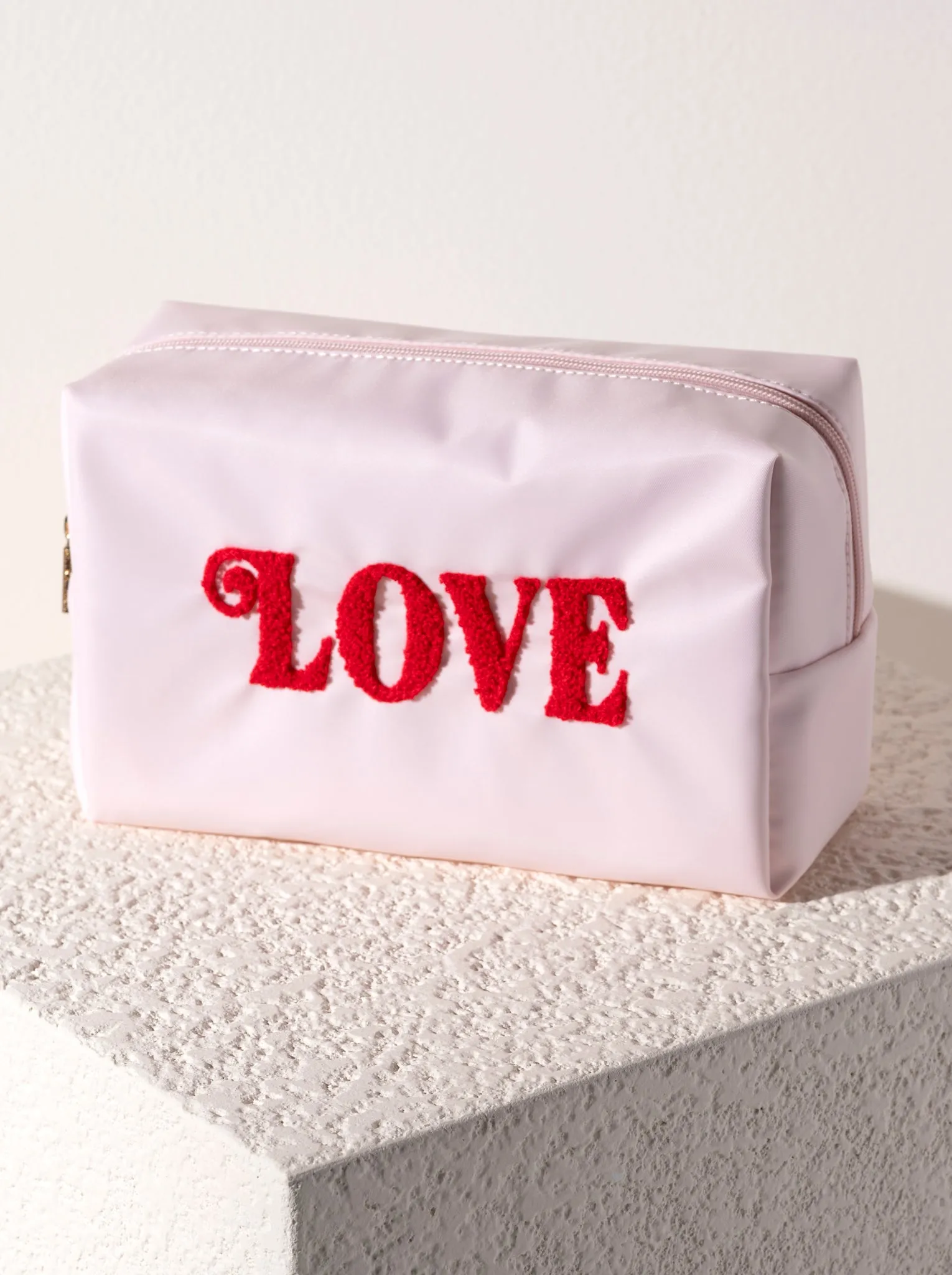 Shiraleah Cara "Love" Cosmetic Pouch, Blush