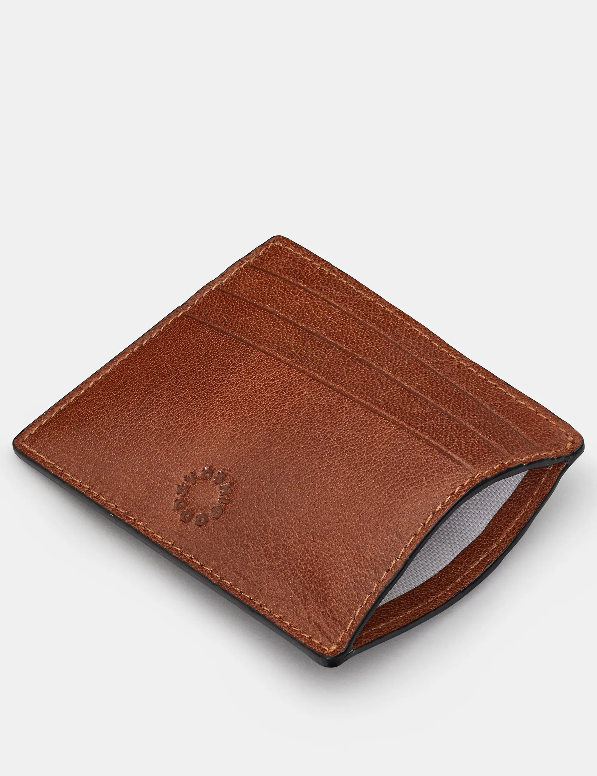 Slim Brown Leather Card Holder