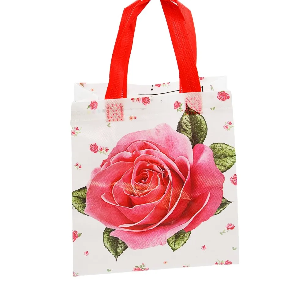 Small Pink Rose Printed PP Non-Woven Bag