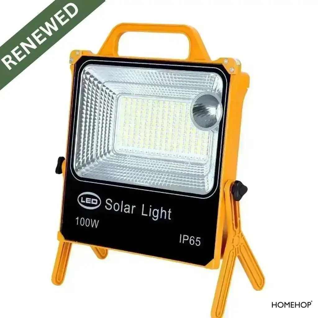 Solar Powered Emergency lights Rechargeable Portable Flood Lights For Home Outdoor Garden Waterproof Camping Lamp (Cool White)(Renewed)